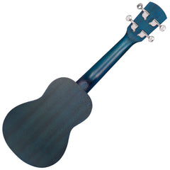 Laka Sapele Series Soprano Ukulele & Bag - Midnight Blue