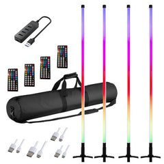 4x Intimidation ILLUMATUBE DJ LED Colour Stick Light Battery inc Remote Wifi App