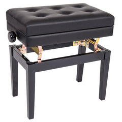 Kinsman Deluxe Adjustable Piano Bench - With Storage - Satin Black