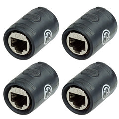 4x Neutrik NE8FFX6-W etherCON CAT6A Feedthrough Coupler for Cable Extensions