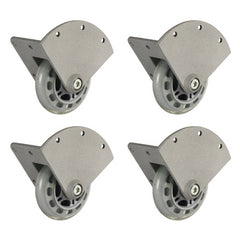 4x Adam Hall 37450 S Recessed Corner Castor with soft Wheel 75 mm