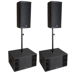 2x SYNQ SA-B15 15" Active DSP Subwoofer 2000W SPL (dB) 130 & SQT-210 DSP Active Speaker SPL (dB) 136 Bundle