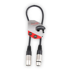 Stagecore Female XLR - Male XLR Microphone Cable Lead 1m Black