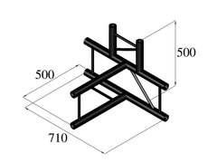 Alutruss Bilock Bq2-Spat42V Pièce en T 4 voies Bk