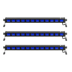 3x Stagg UV LED Bar 12 x 3-watt 75cm