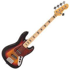 Vintage V495 Coaster 5 String Bass Guitar Pack - 3 Tone Sunburst