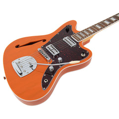 Vintage Revo Series Surfmaster Thinline Twin Guitar - Trans Orange