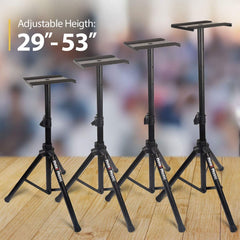 Hola! Monitor Speaker Stand Pair - 2 Studio Tripod Monitor Stands w/ Non Slip Feet, 1.25-1.8m *BSTOCK*