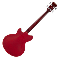 Vintage Revo Series Supreme Semi Acoustic Bass - Cherry Red