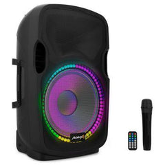 Audibax Party 12 Lautsprecher Bluetooth 500 W 12 Zoll inkl. Ständer und Mikrofon