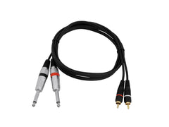 Câble adaptateur Omnitronic 2Xjack/2Xrca 1,5M Bk