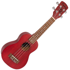 Laka Sapele Series Soprano Ukulele & Bag - Rustic Red