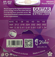 ZIKO DP-012 Acoustic Guitar Strings Hexagon Alloy Wire Phosphor O5Z5