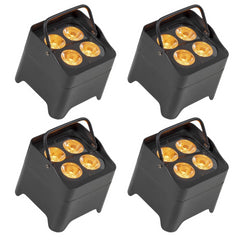 4x Centolight Q-AIR Mini LED RGBWAUV Battery PAR 12w inc Bag