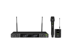 Q-Audio QWM 1970 HH BP CH38 UHF Dual Channel Diversity Handheld/Beltpack Wireless System 606-614Mhz