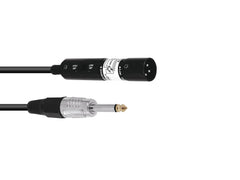 Câble adaptateur Omnitronic XLR(M)/Jack Mono 0,3M Bk