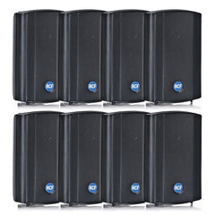 8x RCF DM41B 30W 100V Haut-parleurs de fond classés IP55 (Noir)