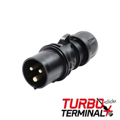 PCE 16A 230V 2P+E Black Plug (013-6TTx)