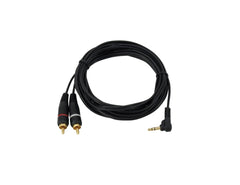 Câble adaptateur Omnitronic 3.5 Jack 90?/2Xrca 1.5M Bk