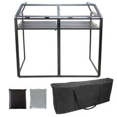 Thor Foldable DJ Booth Stand with White and Black Lycra Scrim Covers + Overhead Kit