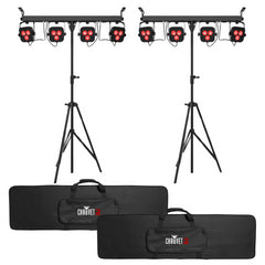 2x Chauvet 4Bar LT BT ILS 4-Head Wash Tripod with Footswitch BTAir Compatible