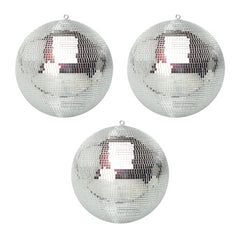 3x Thor 30cm Mirrorball Silver Mirror Ball 300mm 12"