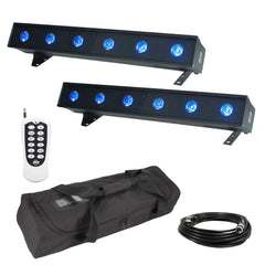 American DJ ADJ Ultra Hex Bar 6 Uplighter Wall Washer 10W LED RGBWAUV Package