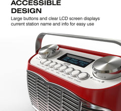 Detroit DAB Radio Retro DAB+ FM Radio Red *B-Stock