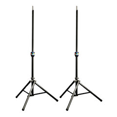 2x Ultimate Support TS-90B TeleLock® Series Lift-Assist Aluminum Speaker Stand Integrated Speaker Adapter