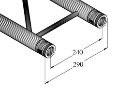 Poutre transversale 2 voies Alutruss Bilock Bq2-1000