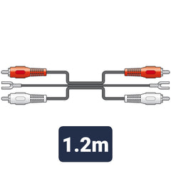 AV: Verbinden Sie 2RCA-Stecker mit 2RCA-Steckern mit einem 1,2 m langen Erdungskabel