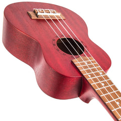 Laka Sapele Series Soprano Ukulele & Bag - Rustic Red