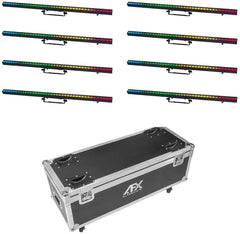 AFX FL-8PIXSTRIP40-SET Bundle of 8 PIXSTRIP40 LED Pixel Strip inc Flightcase