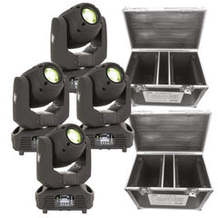 4x AFX BEAM1R-MKII Moving Head 100W Spot Gobo DMX inkl. Flightcases