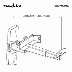 Nedis Pair of Speaker Wall Mount Brackets for HiFi Speakers Studio Monitors