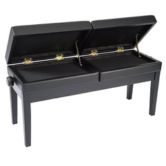 Kinsman Double Piano Bench - With Storage - Satin Black