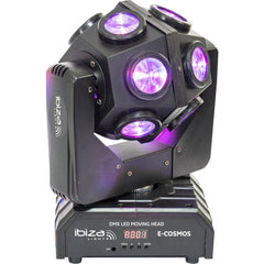 Ibiza Light E-Cosmos Rétro LED Effet d'éclairage DJ Tête mobile avec Flightcase Bundle