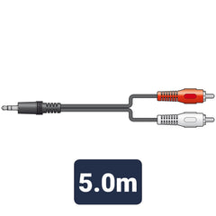 AV:Link 3,5-mm-Stereostecker auf 2 x Cinch-Stecker, Kabel 5,0 m