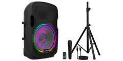 Audibax Party 12 Speaker Bluetooth 500W 12" inc Stand & Mic *B-Stock