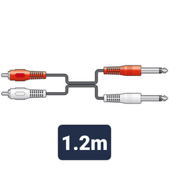 AV:Link 2 fiches RCA vers 2 fiches mono 6,3 mm câble 1,2 m