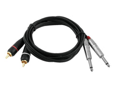 Câble adaptateur Omnitronic 2Xjack/2Xrca 6M Bk