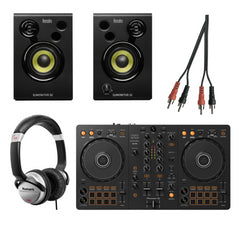 Pioneer DJ DDJ-FLX4 Controller Bundle inc Monitor Speakers + Headphones