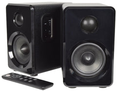 AV:Link Active Bluetooth Bookshelf Speakers HiFi Sound System Black