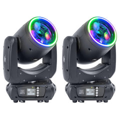 2x AFX BEAM-100LED-MKII LED tête mobile 100W double prisme et anneau lumineux