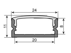 Couverture Eurolite Pour Profil U 20Mm Laiteux 2M