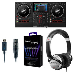 Numark Mixstream Pro + Controller mit SoundSwitch DMX-Schnittstelle und HF125 DJ-Kopfhörer