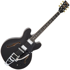 Vintage Semi-acoustic Guitar With Bigsby - Gloss Black