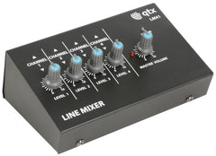 QTX LM41 4-Kanal-Mono-Mini-Mixer mit Line-Level-Studio, Karaoke, DJ-Aufnahme