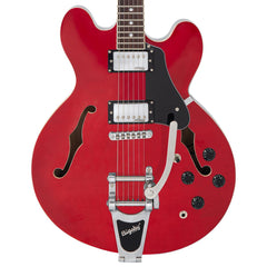 Vintage Semi-acoustic Guitar With Bigsby - Cherry Red