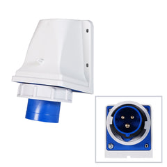 PCE 16A 230V 2P+E IP67 Wall Mount Inlet (5132-6k)